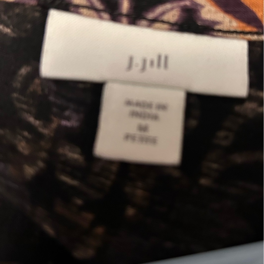 J. Jill Purple and Black Floral Long Sleeve Top - Picture 6 of 6